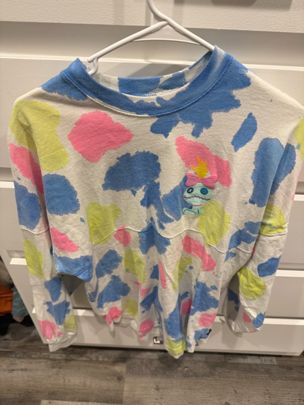 Disney Tie-Dye Crewneck Sweatshirt in Blue, Pink, Yellow
